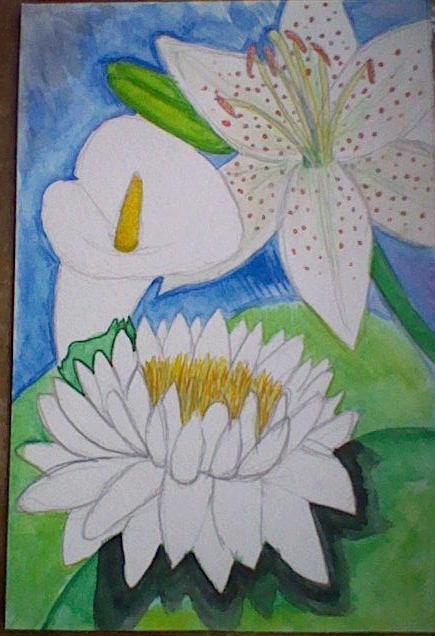 three lillies by Elizabeth Kocurek